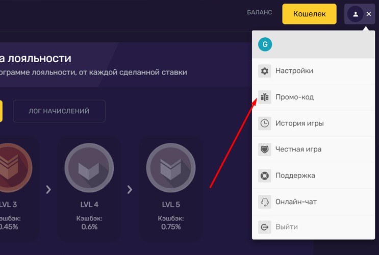 Окно для ввода кода